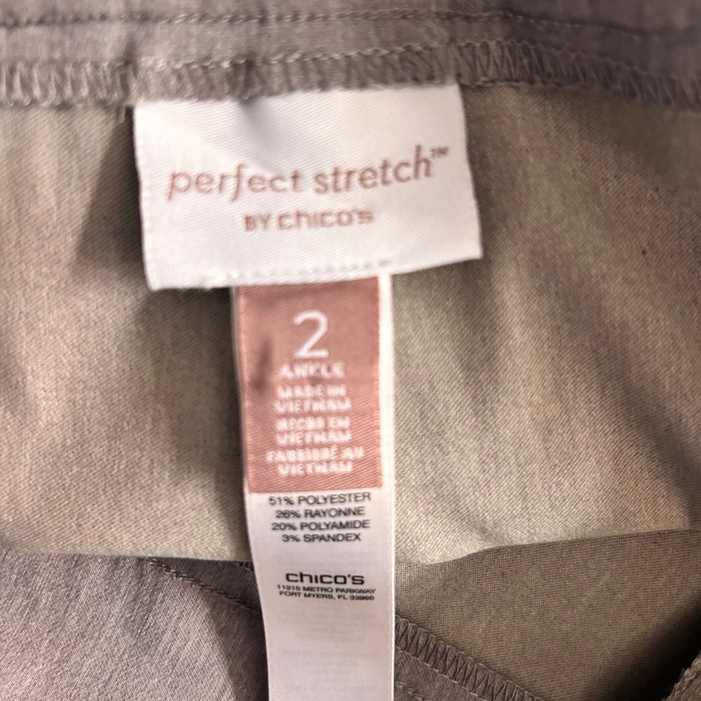 Chicos Pull On Pants‎ Gray Large Or 2 - Picture 6 of 16